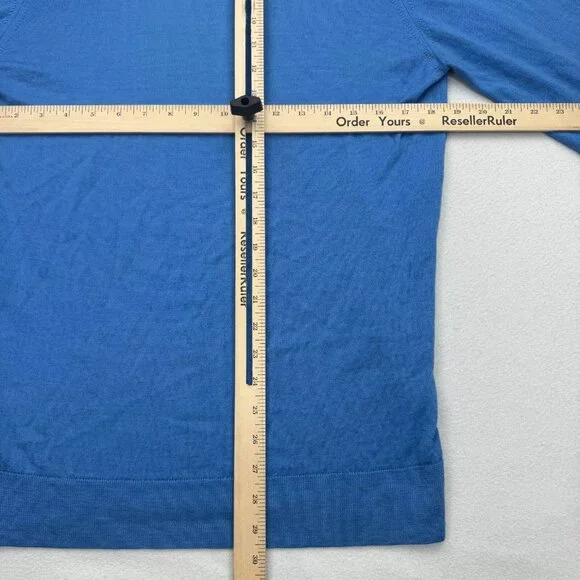 Sunspel Mens Medium Blue Crew Neck Pullover Sweater, Long Sleeve, Size Medium M - Picture 7 of 11